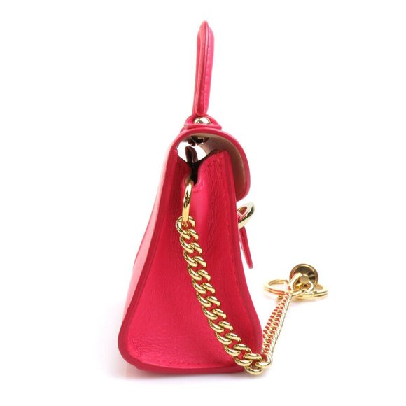 Auth DELVAUX Brillant Bag Motif Charm Key Ring Pink/Gold Leather/Metal - r9845f - Picture 14 of 16